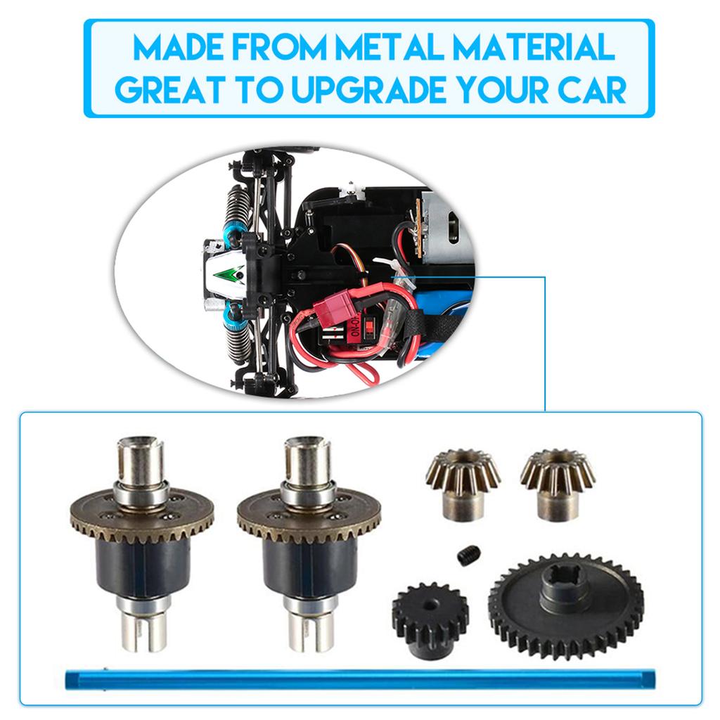 for Wltoys XKS 1 18 RC Car Metal Differential Kit 38T Gear 17T Gear Differential Carrier Drive Shaft Steering Hub