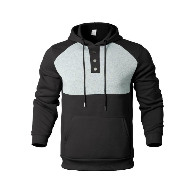 Men's Clothing, Spring and Autumn, Light and Comfortable Casual Loose Hooded Button-up Jacket, Men's Sweatshirt