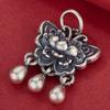 Chinese Style S925 Sterling Silver Butterfly & Lotus Tassel Pendant for DIY Necklaces and Bracelets
