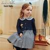 DAVE & BELLA Girls' Plaid Patchwork Princess Dress
