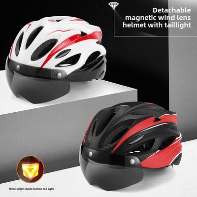 Óculos Magnéticos para Adultos Capacete de Bicicleta Moldagem Integrada Capacete de Ciclismo para Bicicleta de Estrada com Luzes Traseiras