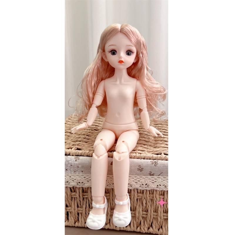 30cm Multi Contact Lenses Bjd Doll Toy Straight Curly Hair Articular Mobility
