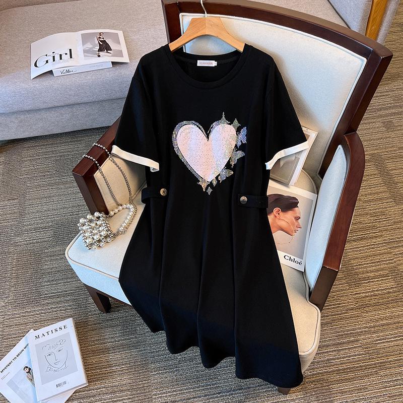 Plus Size Women's Summer Slimming Mid-Length Loose Dress