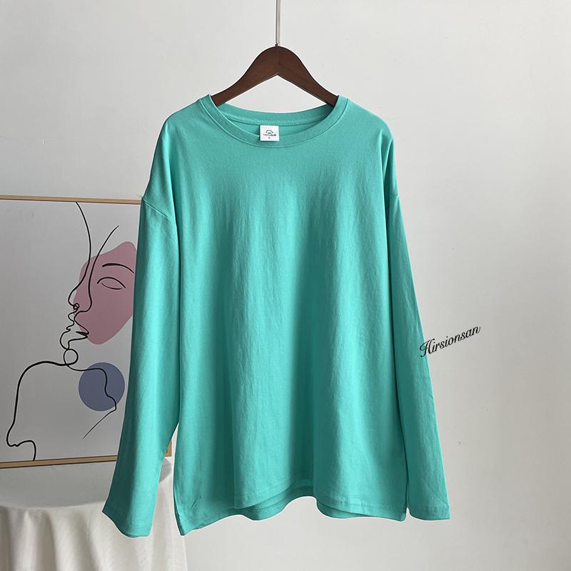 Hirsionsan Basic O-neck 100% Cotton T Shirt Women Loose Oversized Pullover Chic Cusual Tees Female Tops Girl Clothing 16 Colors