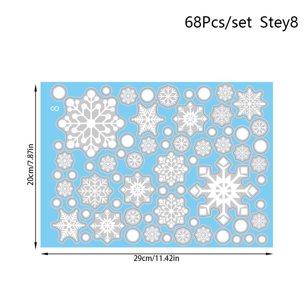 

White Snowflake Electrostatic Window Clings Decals Kids Room Christmas Decoration Wall Sticker Winter Frozen New Year Home Decor