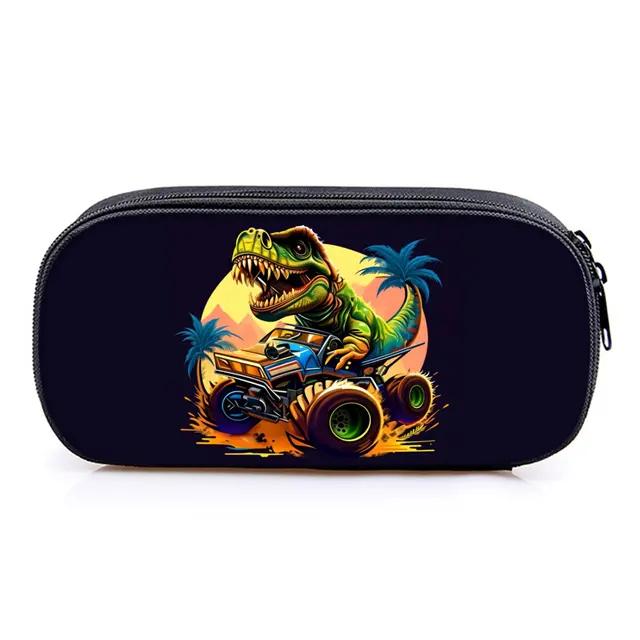Hot Sales Dinosaur Print 3D Cartoon Layered Pencil Case & Pen Bag Best Gift for Boys/Girls School Supplies