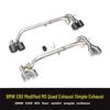 BMW 5 Series E60 520/523 M5 Quad Exhaust, Direct-Fit Stainless Steel & Carbon Fiber Muffler