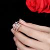 J0093 Three-Layer Open Ring, Super Shiny Zircon Ring, Sweet Temperament Women'S Hand Jewelry