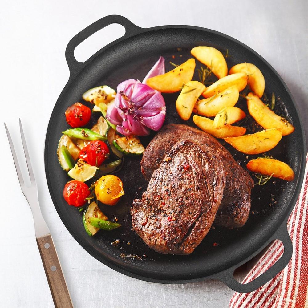 Patelnia Żeliwna Na Gaz Indukcję Grill Ognisko Do Piekarnika Talerz 35 Cm