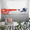 Art Tapestry Red Cannon Shooting Navy Bird Minimalist On Light Gray Decor for Man Cave Fan Gift