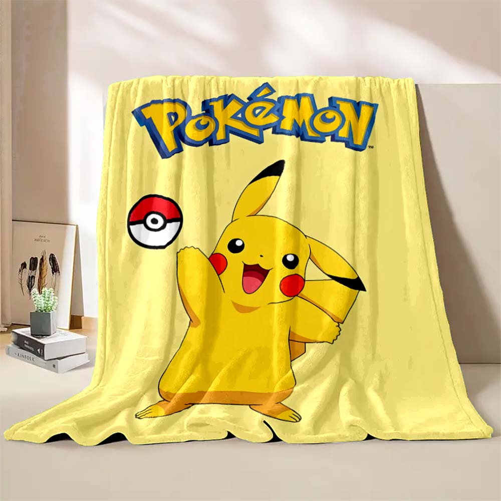 1PC Pokémon Pikachu Pattern Blanket Warm Soft Fluffy Kids and Adults Sofa Bed Throw Blanket Outdoor Travel Camping Luxury Gifts
