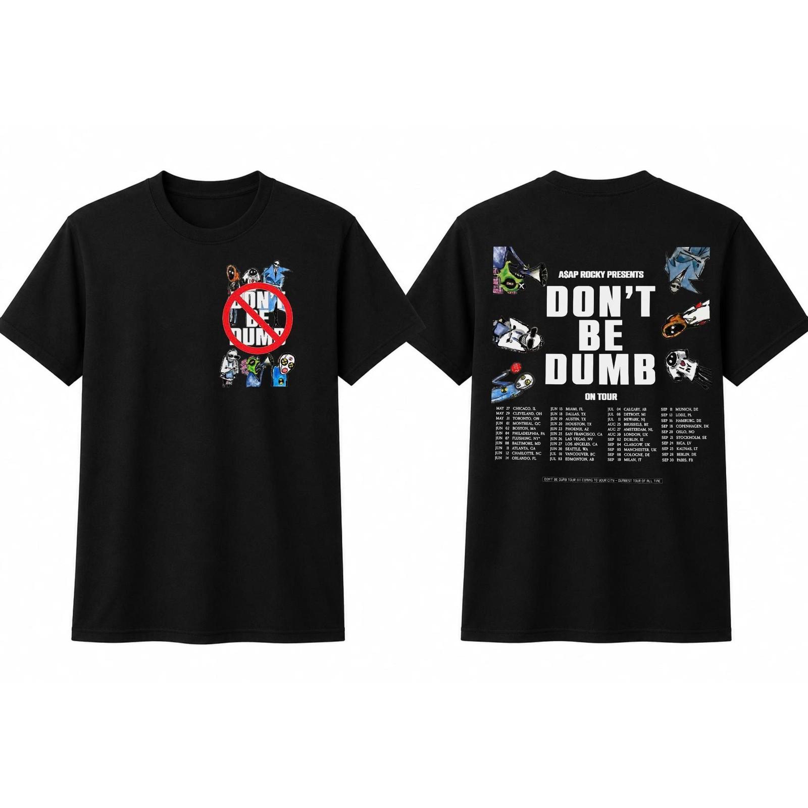 ASAP Rocky Tour Shirt 2026, Don't Be Dumb Tour T-Shirt, Rap Konzert Shirt S black