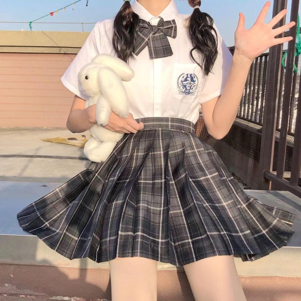 Enhetlig kjol Veckad kjol Cosplay JK Gymnasietjej Uniformset Rutig kjol Band Shoppingfest Cosplay Fotografering Nöjespark Kulturell