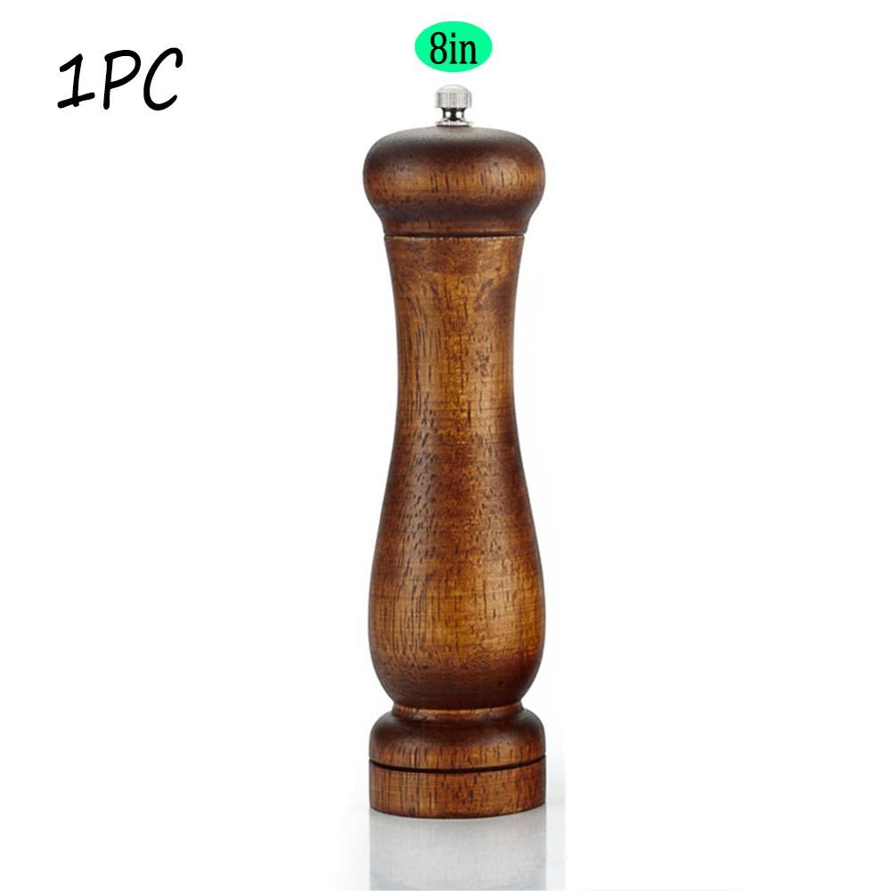 4PC Oak Pepper Grinder Coarse Salt Solid Wooden Oak Pepper Mill Handheld With Adjustable Ceramic Core Manual Kitchen Tools