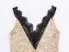 European American Women's Fashion Sequin Lace Dress