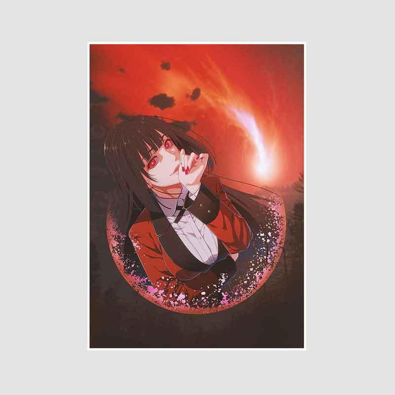 Classic Anime Kakegurui Posters Retro White Paper Manga Figure Poster Decor Prints Clear Image Bedroom Bar Decoration Art Painting Decorative Pictures