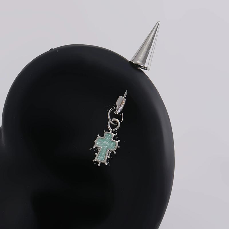 

Stainless Steel Cross Cone Pendant Earrings for Women Men Punk Hip Hop Zircon Star Piercing Ear Bone Nail Statement Jewelry