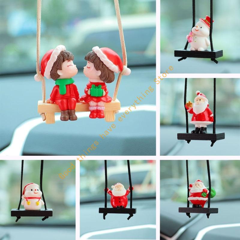 Resin Swinging Santa Christmas Decoration For Car Mirror Home Office Festival Decoration 55KF