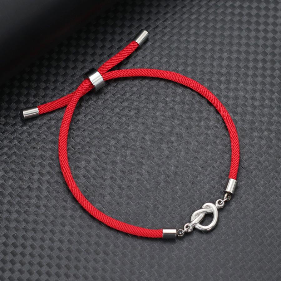 

Lucky Cord Chain Bracelet For Women Stainless Steel Heart Best Friend Braslet Perfect Gift For Her Leisure Versatile Accessories красный