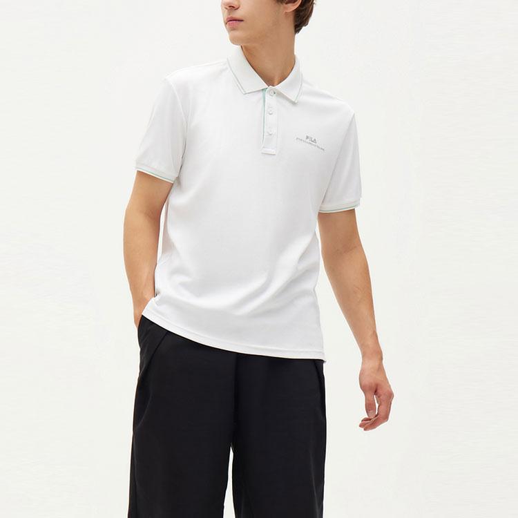 Fila Solid Color Sports Casual Polo Shirt Men Tops White F11M138157F-WT