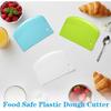 6Pcs Food Dough Scraper Bench Scraper, Plastic Multi Purpose Kitchen Pastry Cutting Tool Flexible Bowl Scrapers with Curved Edge, Cake Baking Bench