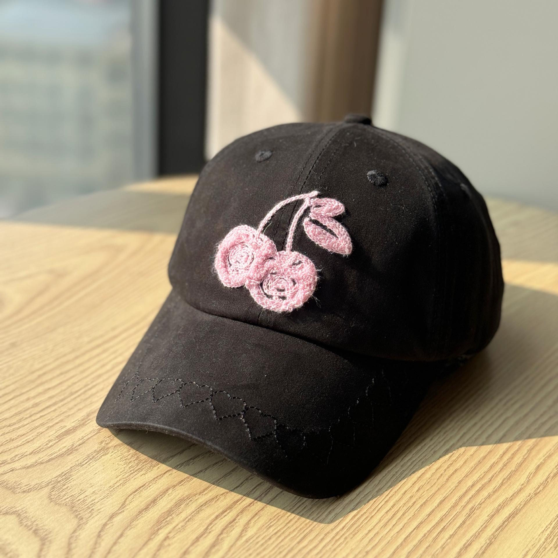 

Korean-style spring-summer thin new soft-top baseball cap for women, embroidered, trendy couple s sunshade cap that makes the face look smaller Adult54-60Adjustable чёрный