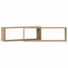 Wall Shelves with Shelf 2 Pcs Rustic Oak Finish 80 X 15 X 26 Cm
