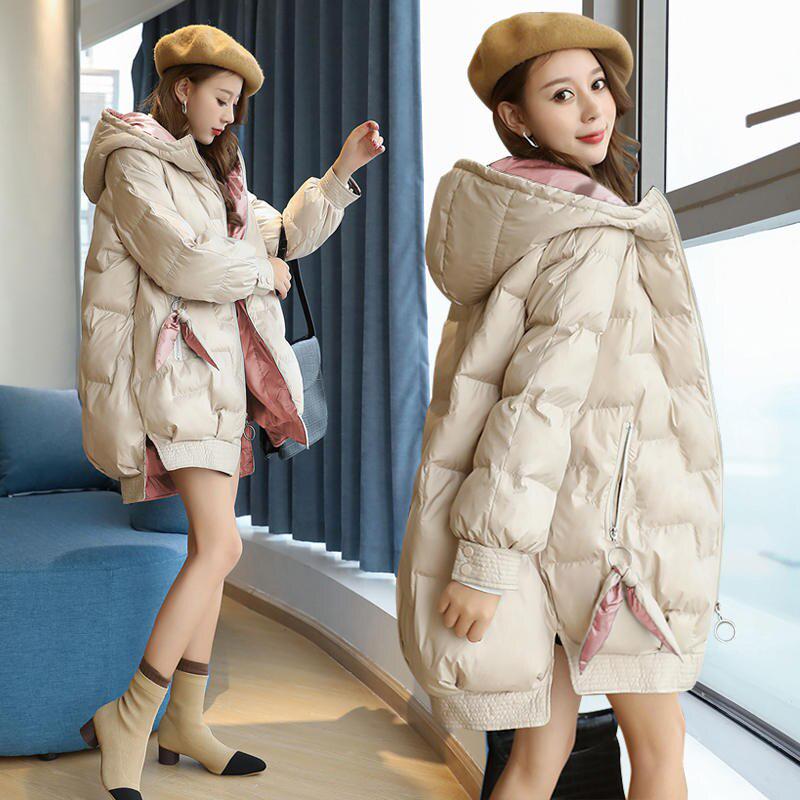 Buy Bright Color Winter Jacket Women Hooded Down Cotton Long Women Jacket Thicken Parkas ...