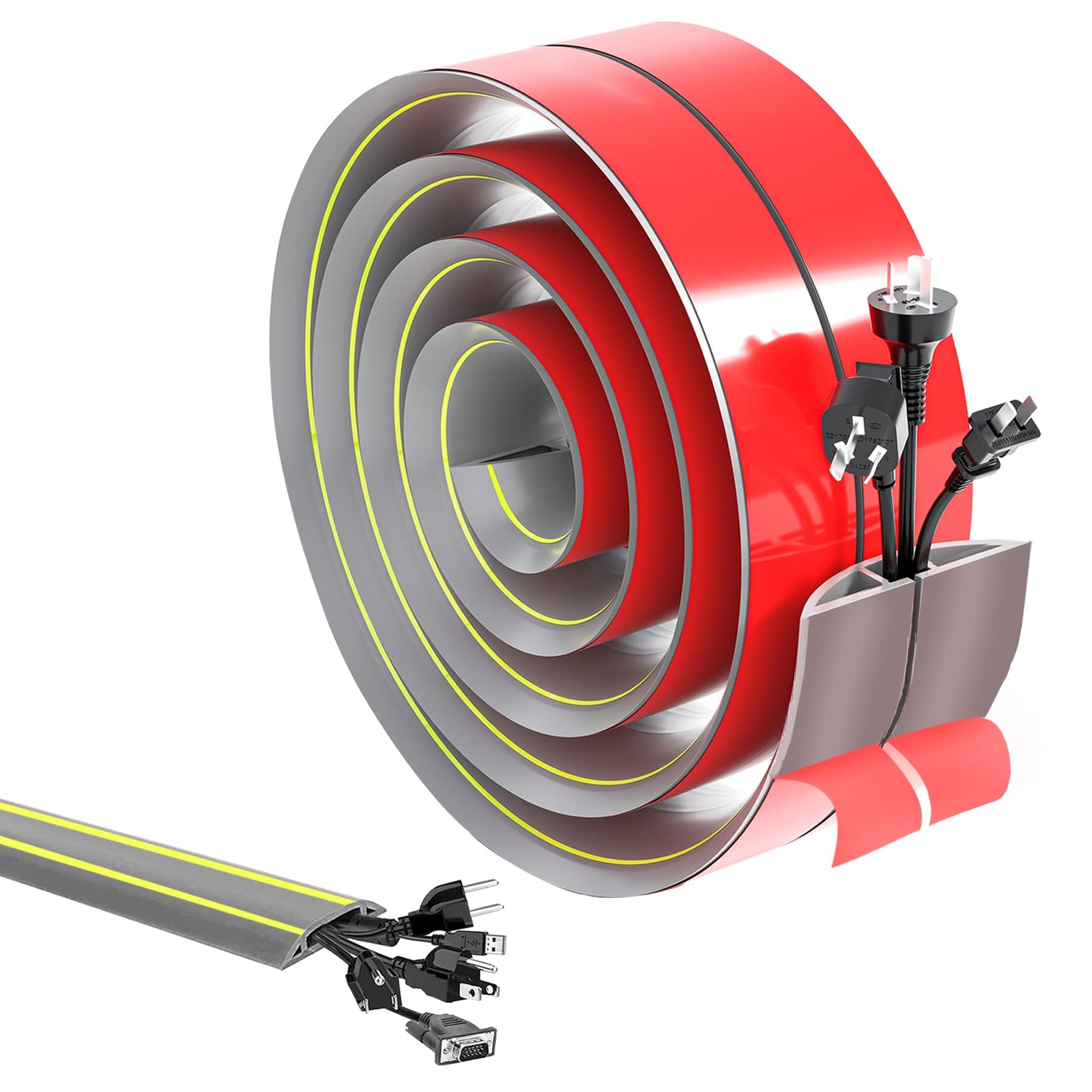 

DADAGUAI Cable Cover Hidden Проводной шнур Скрытый Длина 6 м x Ширина Напольный чехол для шнура Проводка Mall Клейкая лента в комплекте Защитный чехол для шнура Напольный Mall ПВХ Мягкий