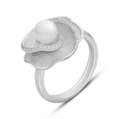 Silver Ring with Natural Pearls, Mother of Pearl, Product Weight 6.02 G (2175377)