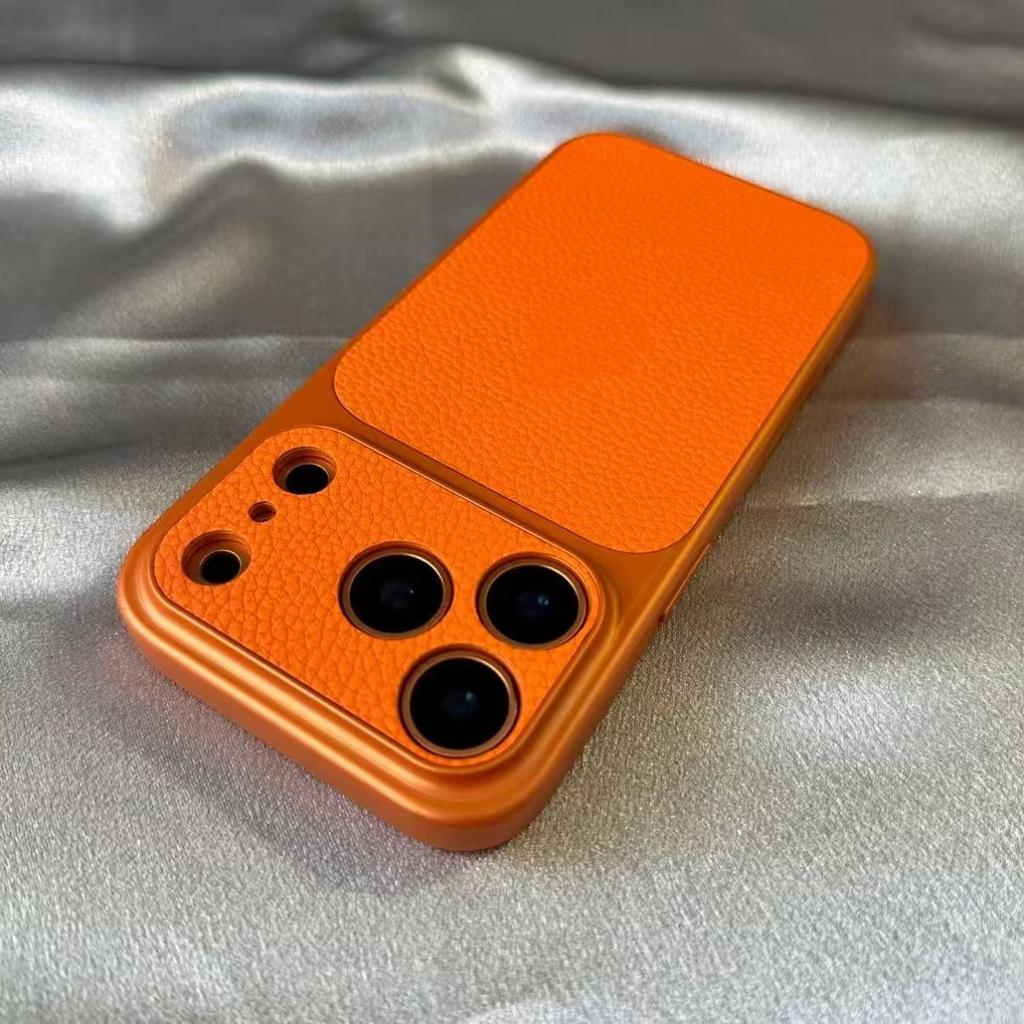 Luxury Soft Silicone Lichee Pattern Cortex Phone Case For iPhone 17 AIr 11 12 13 14 15 16 Pro Max Plus Bumper Back Cases Cover