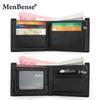 PU leather contrasting color men's short wallet with multiple compartments, horizontal lightweight coin purse, zipper coin case