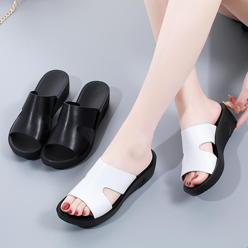 2025 New Fashion Summer Women's Sandals Luxury Wedges Slippers Black Platform Shoes for Women Shoes Zapatos De Mujer