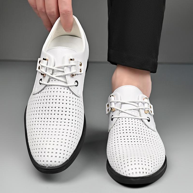 Gentleman Summer New Men's Black White Breathable Knit Pattern Oxford Shoes Designer Formal Wedding Dress Homecoming Footwear