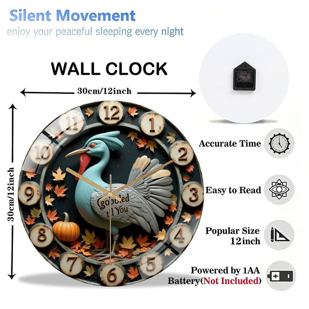 Minimalist 30cm Diameter Glass Wall Clock with Simple Markers and Modern Style