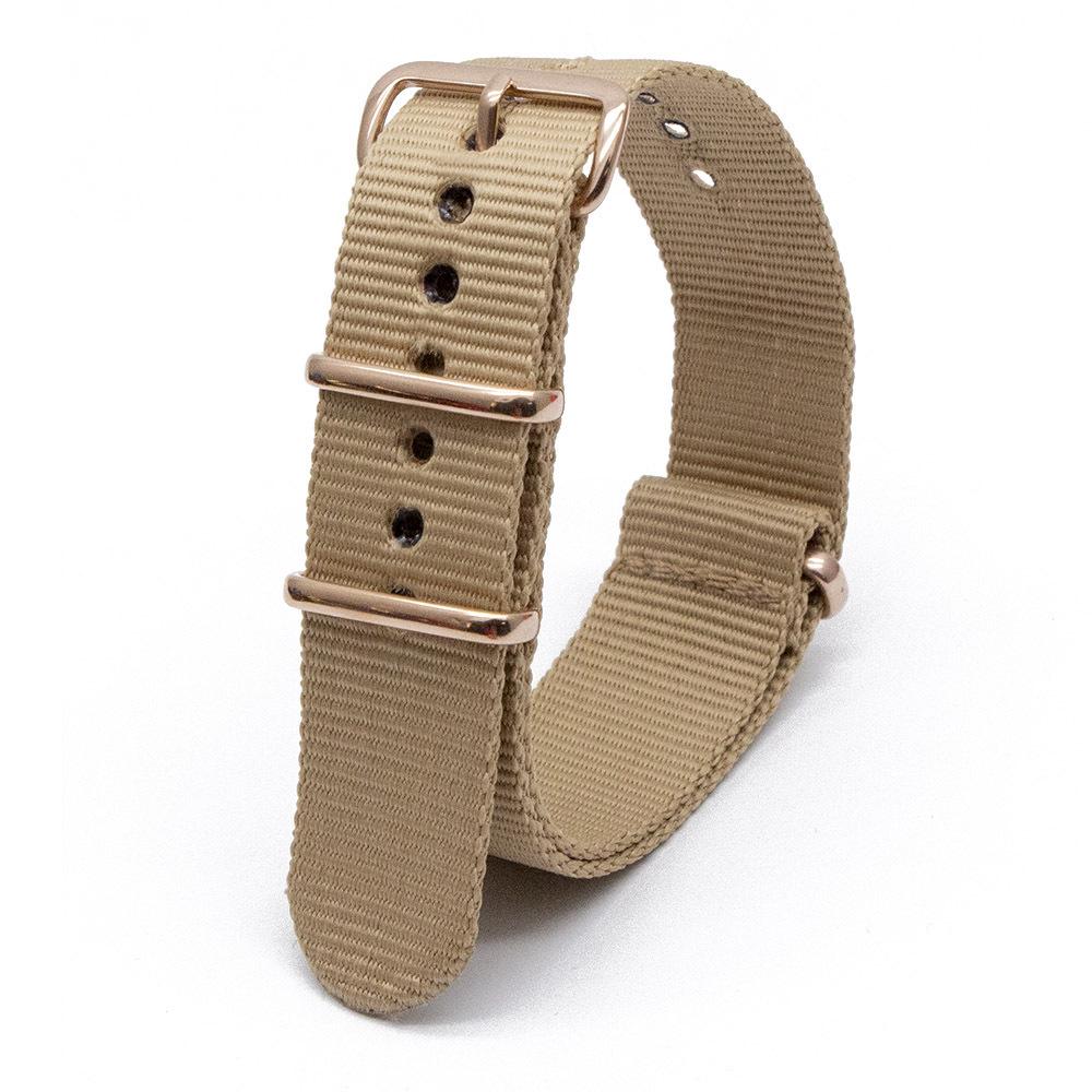 Rose Gold Buckle Nylon Watch Strap - Canvas Replacement for DW Watches