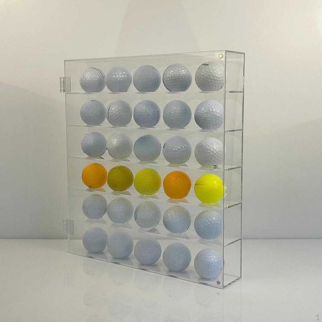 Acrylic Display Cabinet for Golf Balls, 6 Tier Rack Holds 30 Balls