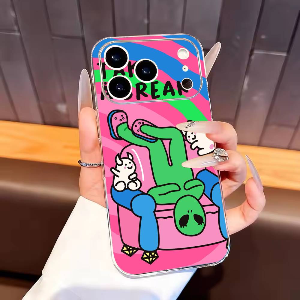 

Смешной Космический U-НЛО Инопланетный Чехол для Телефона Для iPhone17,16,15,14,13,12,11 Plus,Pro Max Мягкий Прозрачный Чехол iPhone17