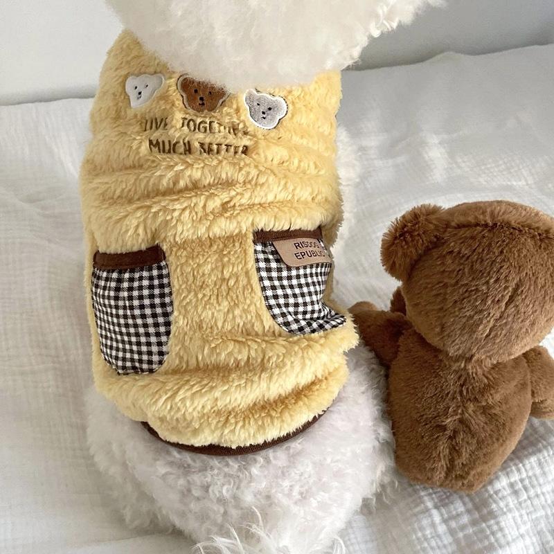 Pet Fleece Teddy Pomeranian Kitten Cat Maltese Autumn and Winter Clothing Small Dog Dog Clothing Autumn