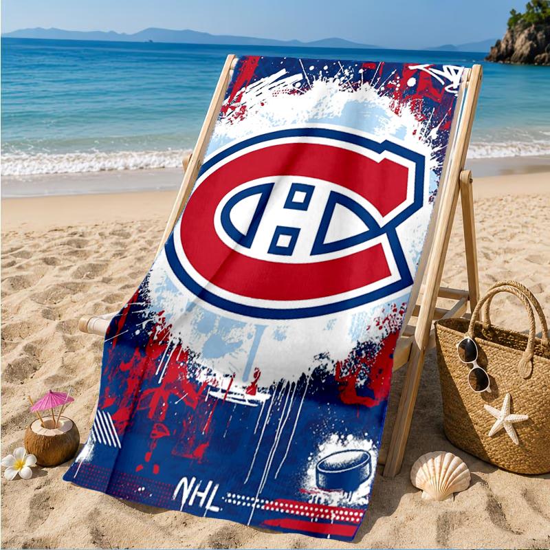 Asciugamano da Spiaggia Squadra di Hockey Canadiens, Microfibra Super Morbida, Regalo Perfetto per Lei/Lui, Compleanno, per Piscina, Spiaggia, Viaggio, Decorazione Festa in Spiaggia