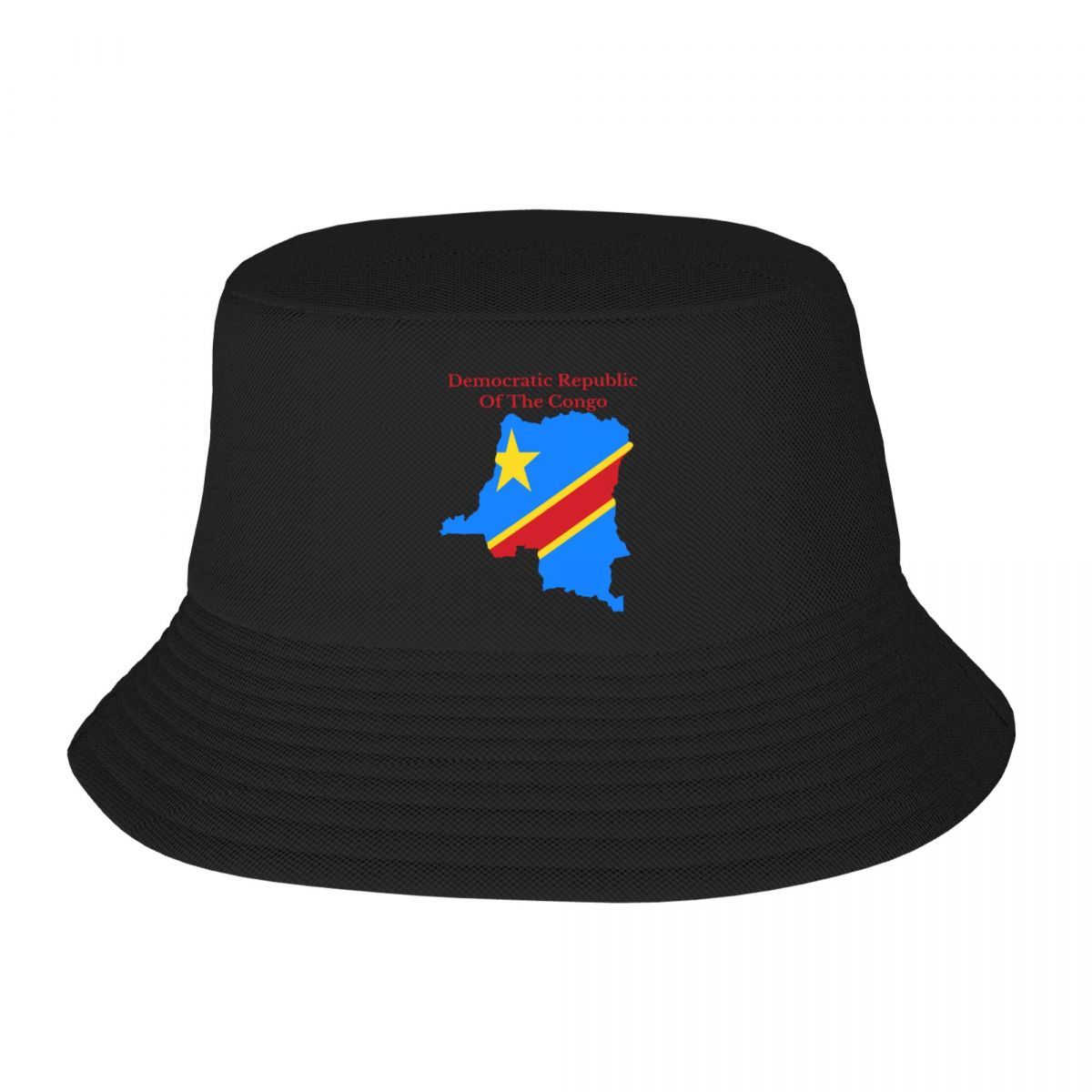 Custom Democratic Republic Of The Congo Flag Map Bucket Hat Unisex Women Outdoor Sun Summer Camping Cap