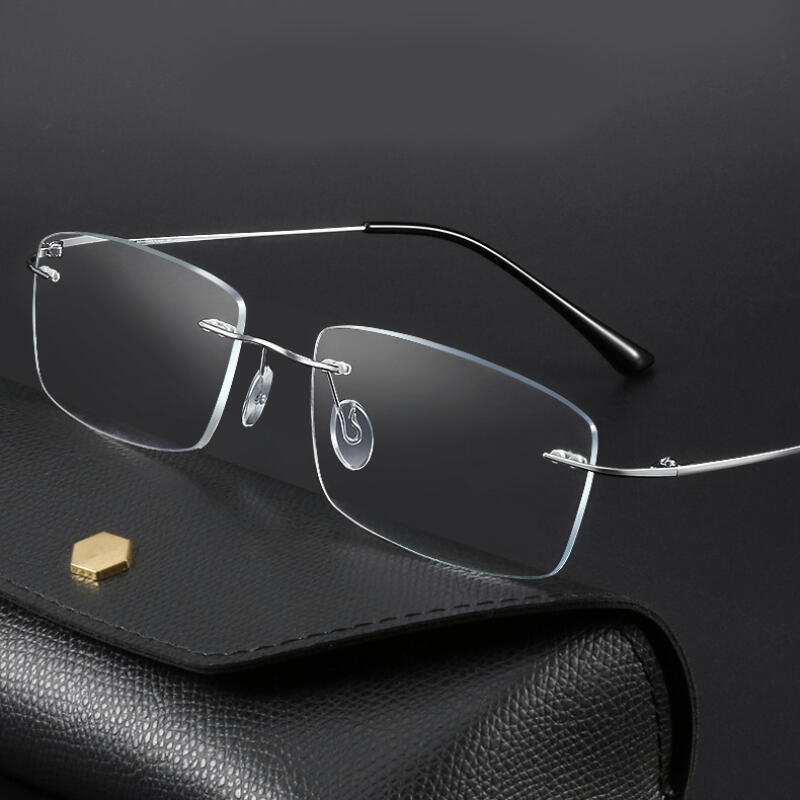 Geek Chic Rimless Semi-Rimless Horn-Rimmed Glasses Titanium Frame S8161 Single product