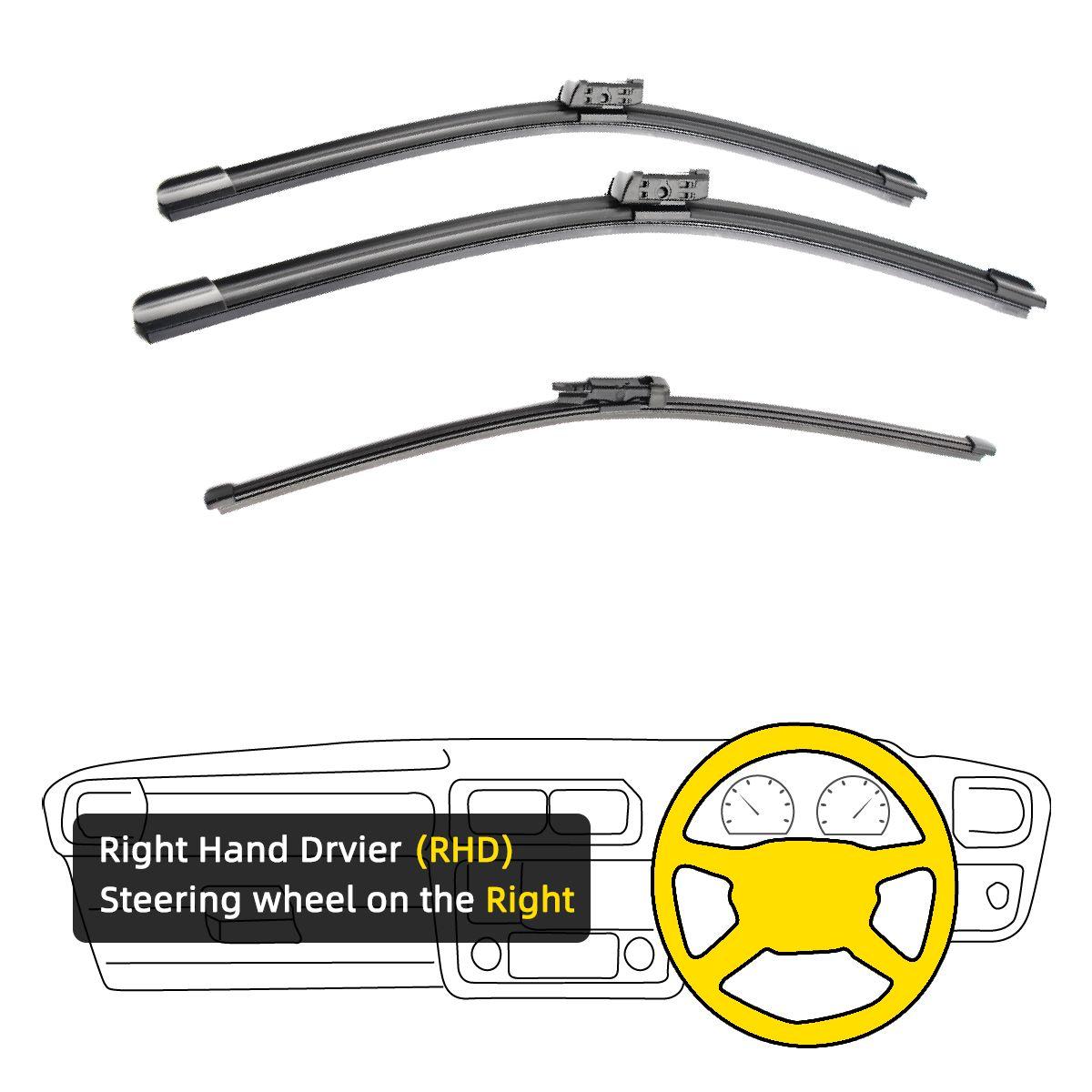 

3 шт. для Porsche Macan 95B 2014-2017 24 20 16 передние и задние щетки стеклоочистителя лобовое стекло резак для окон аксессуары 2014 2015 2016 2017 Right Hand