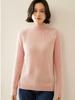 Women's Retro Cable-Knit Cashmere Half-Turtleneck Sweater - Autumn/Winter Base Layer, Solid Color