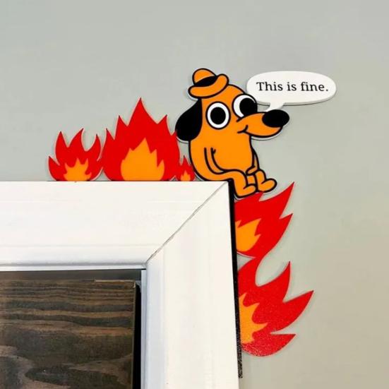 1 Stk/2 Stk Hundeflammedør Topper Tegneserie Hundedørkarm Hjørneskilt DIY Craft Home Decor for Valentinsdag Jul Vinduer Veggdekorasjon