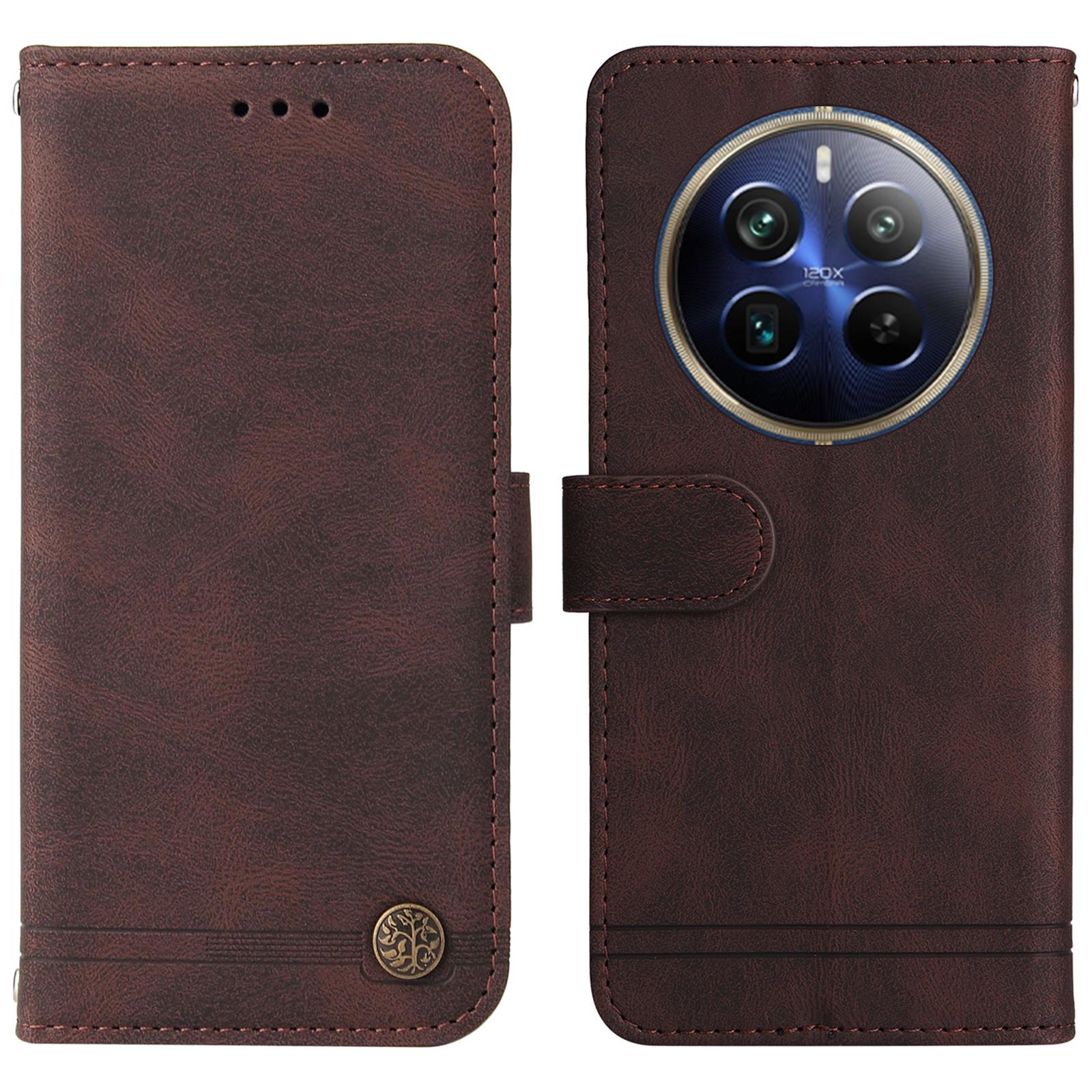 

For Realme 13 Pro 5G (Global)/13 Pro+ 5G (Global)/P1 Pro 5G/12 Pro+ 5G/12 Pro 5G Wallet Case Skin-Touch Leather Phone Cover Brown