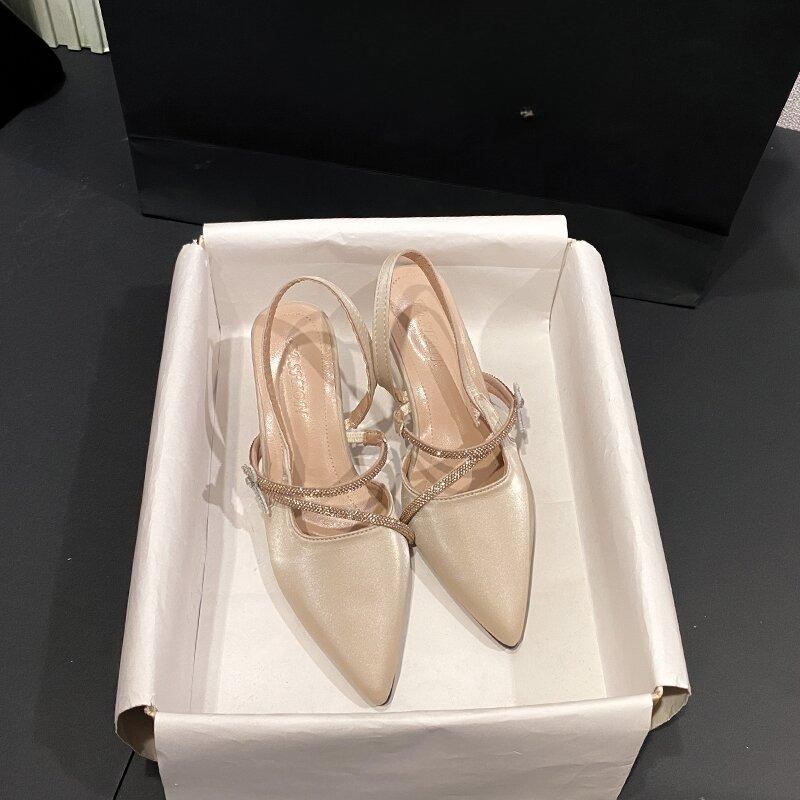 Fashion Korean Version Pointed Toe High Heels Women's Foreign Style 2025 Explosive Temperament Sandals