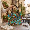 Colorful Geometric Print Tote Bag Casual Large Capacity Daily Shoulder Handbag