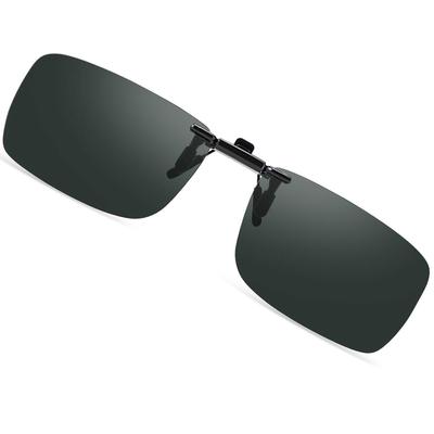SOXICK Polarize Takma Kare Klipsli Güneş Gözlüğü Üstüne, Klipsli Güneş Gözlüğü, Tek Dokunuşlu Gözlük, Duman Rengi,