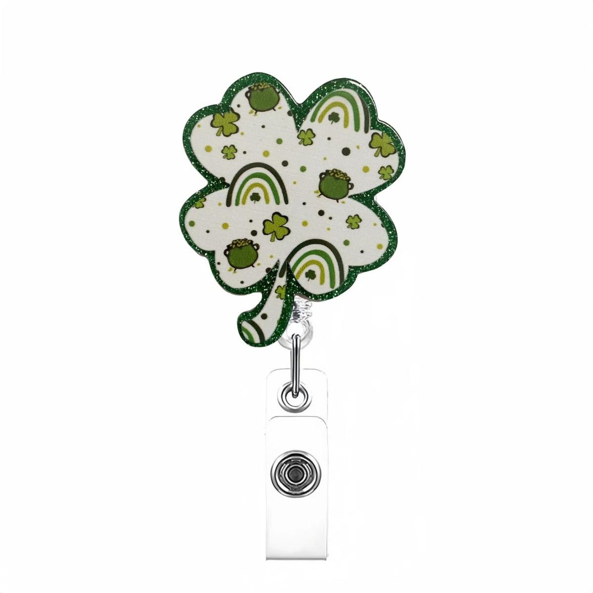 

St Patrick S Day Nurse Badge Holder Retractable Glitter Nurse Id Name Badge Holder Green Heart Irish Gifts Office Doctors Suppl
